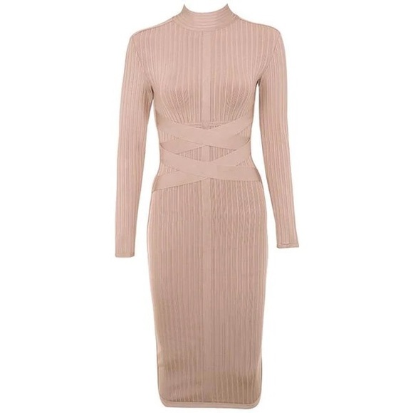 BODYCON COLLECTION Nude Midi Dress - Picture 2 of 5